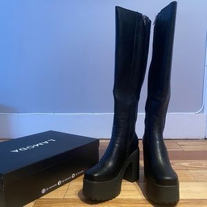 LAMODA Peace and Quiet Knee High Boots - Size 6